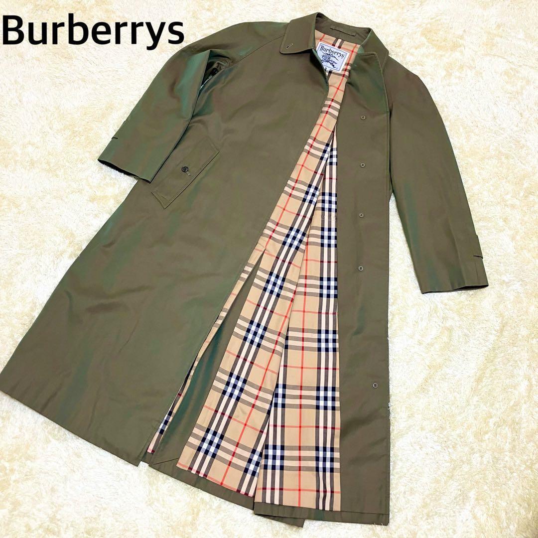バーバリーズ ステンカラーコート ロング ノバチェック 玉虫色 白タグ