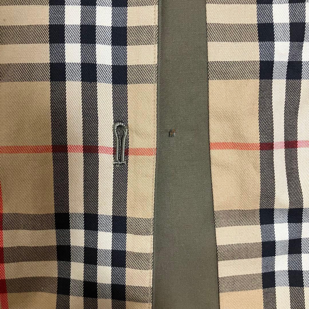 バーバリーズ ステンカラーコート ロング ノバチェック 玉虫色 白タグ