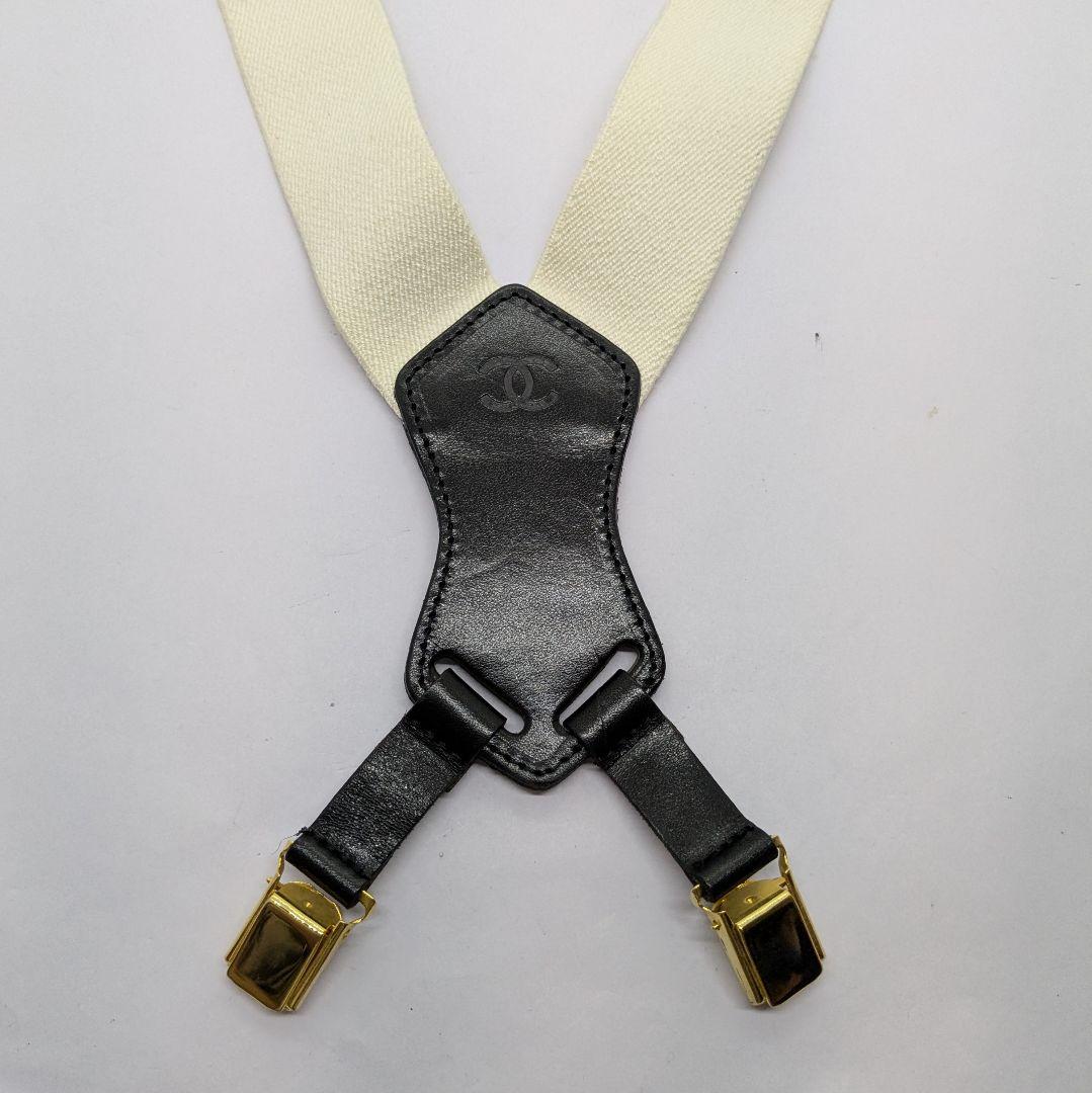 シャネル CHANEL サスペンダー ホワイト レディース サスペンダー