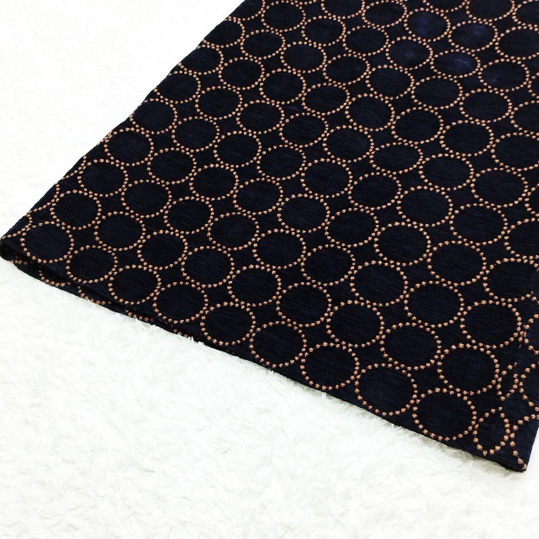 ミナペルホネン タンバリン スカート ネイビー 刺繍 ネイビー ウール混