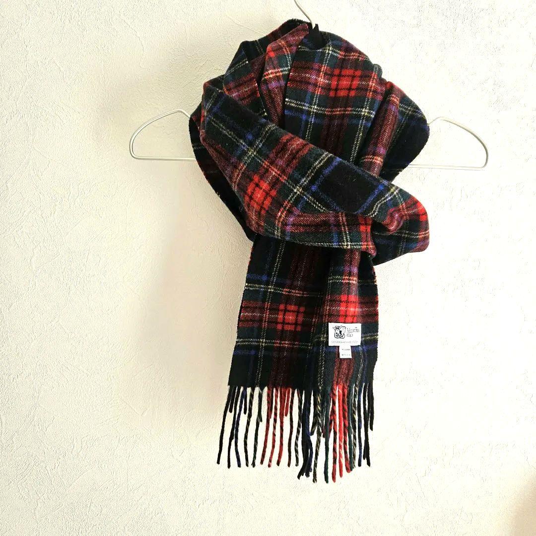 ジョンストンズ カシミヤ 100%マフラー チェック