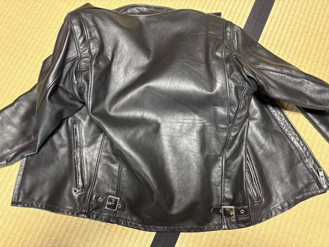 Schott ブラックレザーシングルライダース 34