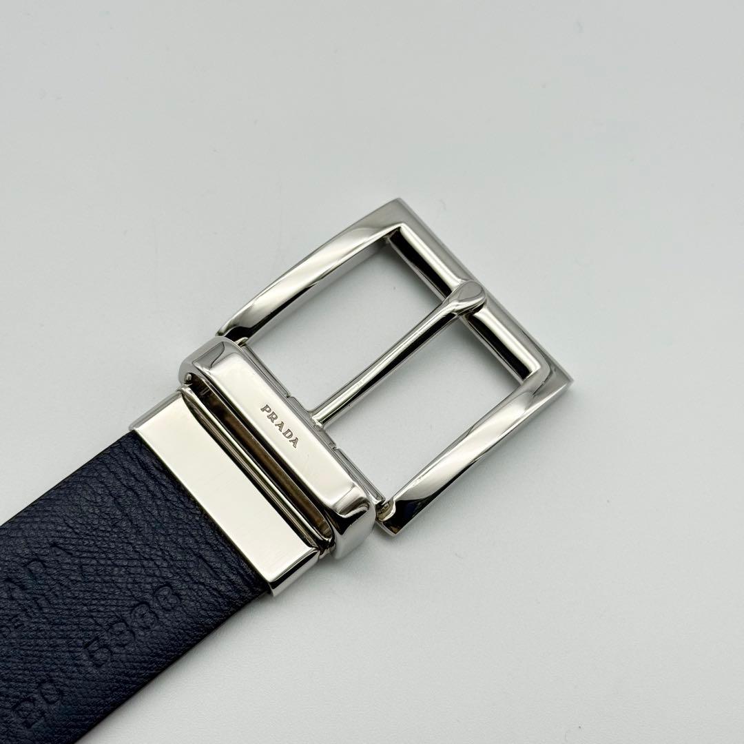 ✨美品✨PRADA ベルト シルバー金具 レザー 本革 メンズ 紳士 ビジネス