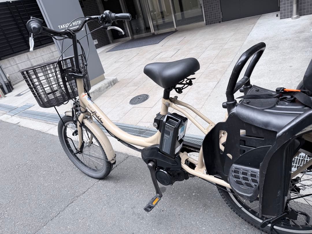 大阪府　子供乗せ　ヤマハ　電動アシスト自転車 チャイルドシート付き ベージュ