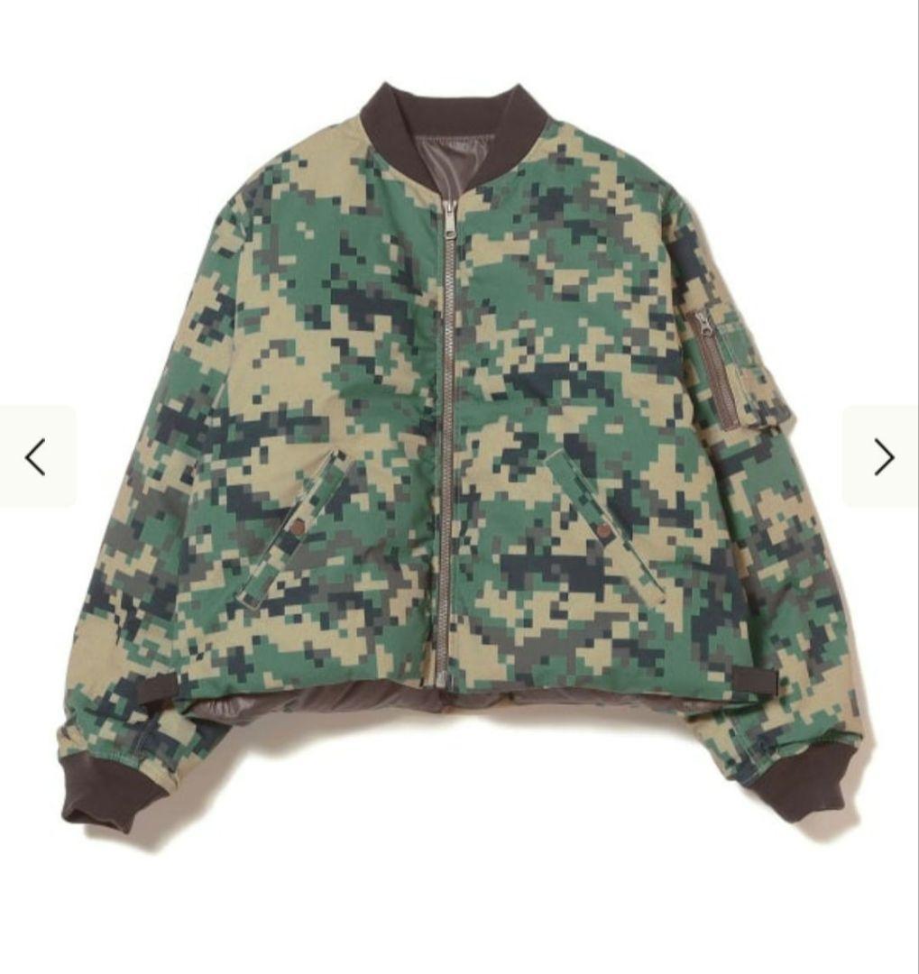 BEAMS リバーシブル ダウン フライトジャケット 迷彩 MA1