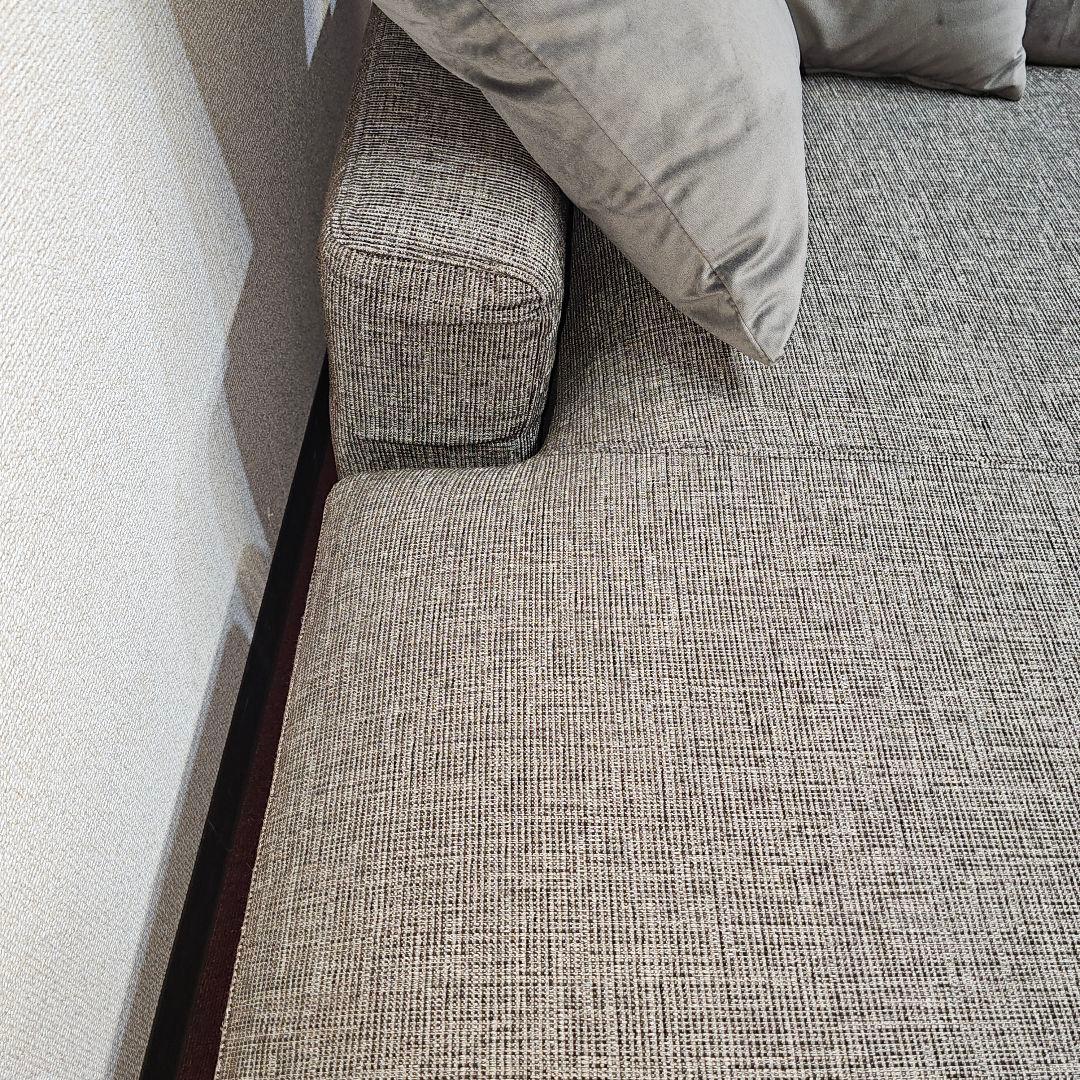 東京23区送料無料 グレーの1人掛けソファ（クッション付き）