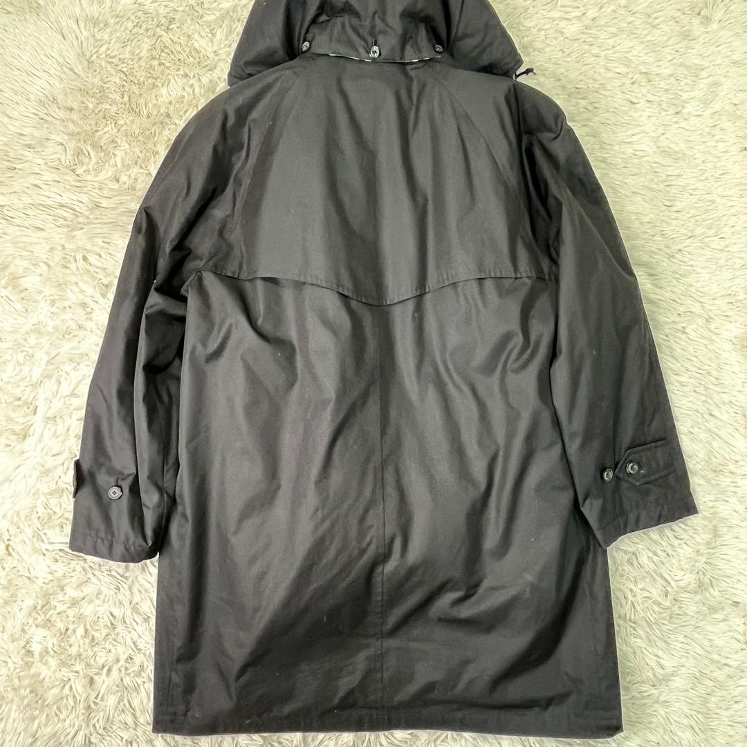 BURBERRY✨フード付きステンカラーコート ライナーダウン付　ブラック　L