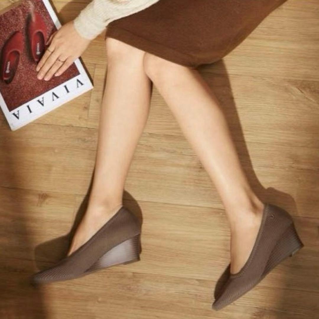 TM  VIVAIAT パンプス 新品 靴 ブラウン スクエアトゥ