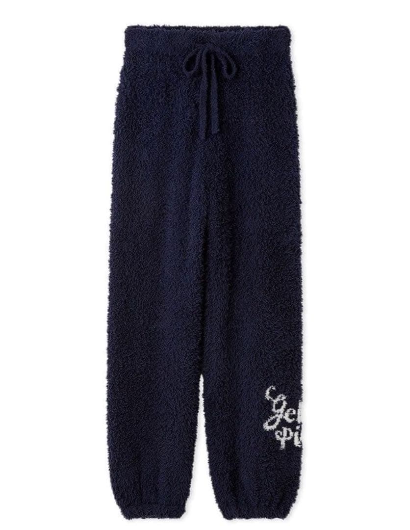 ネイビー フリース ルームウェア　ジェラートスノーベアジャガードロングパンツ
