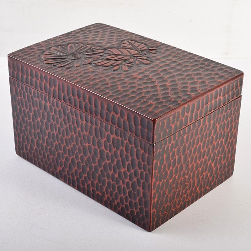 茶道具　鎌倉彫　高台寺文　利休茶箱　黒楽茶碗　振出など　七点一式　M　R8803