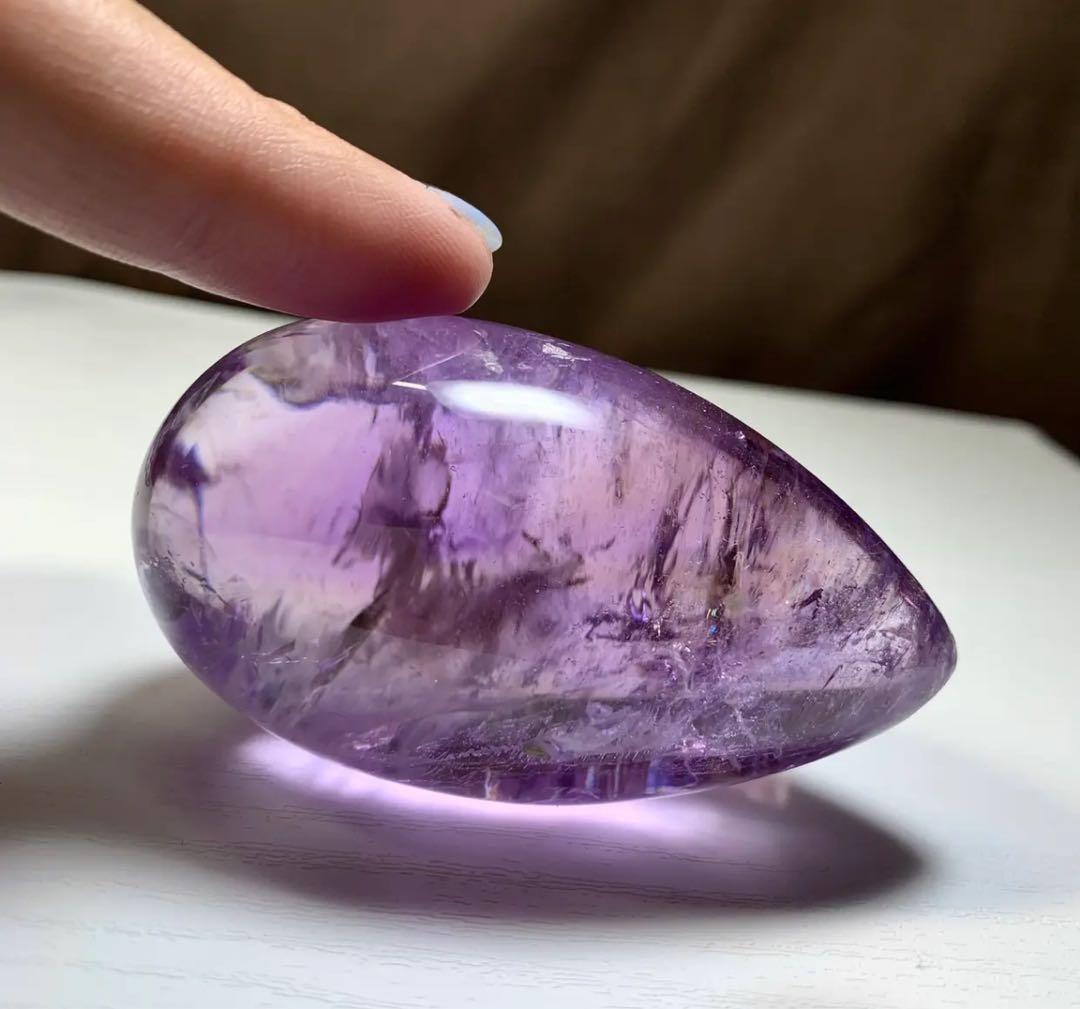ALLSALE☆2.透明度高☆ラベンダーアメジスト・たまご(台座付き)