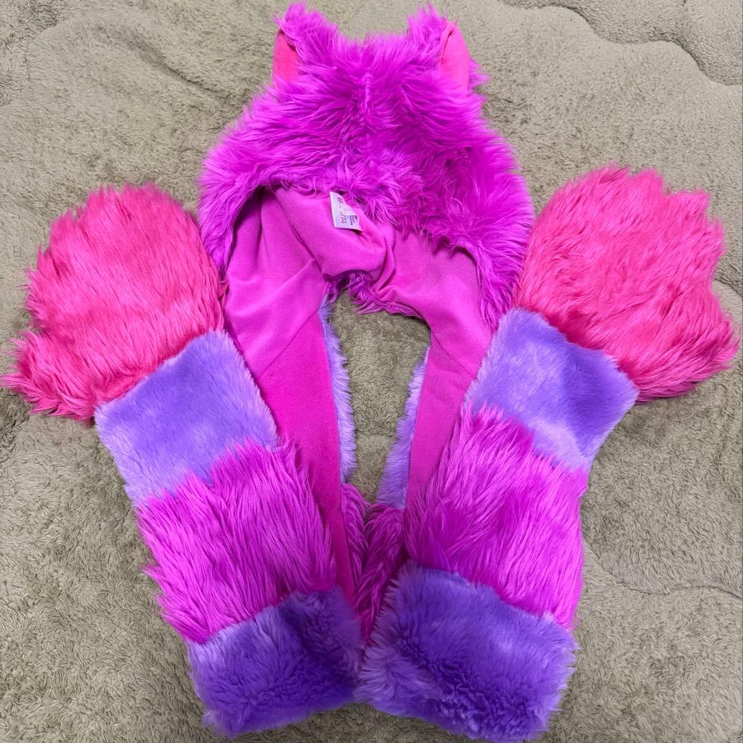 チェシャ猫　マフラーキャップ　ディズニー