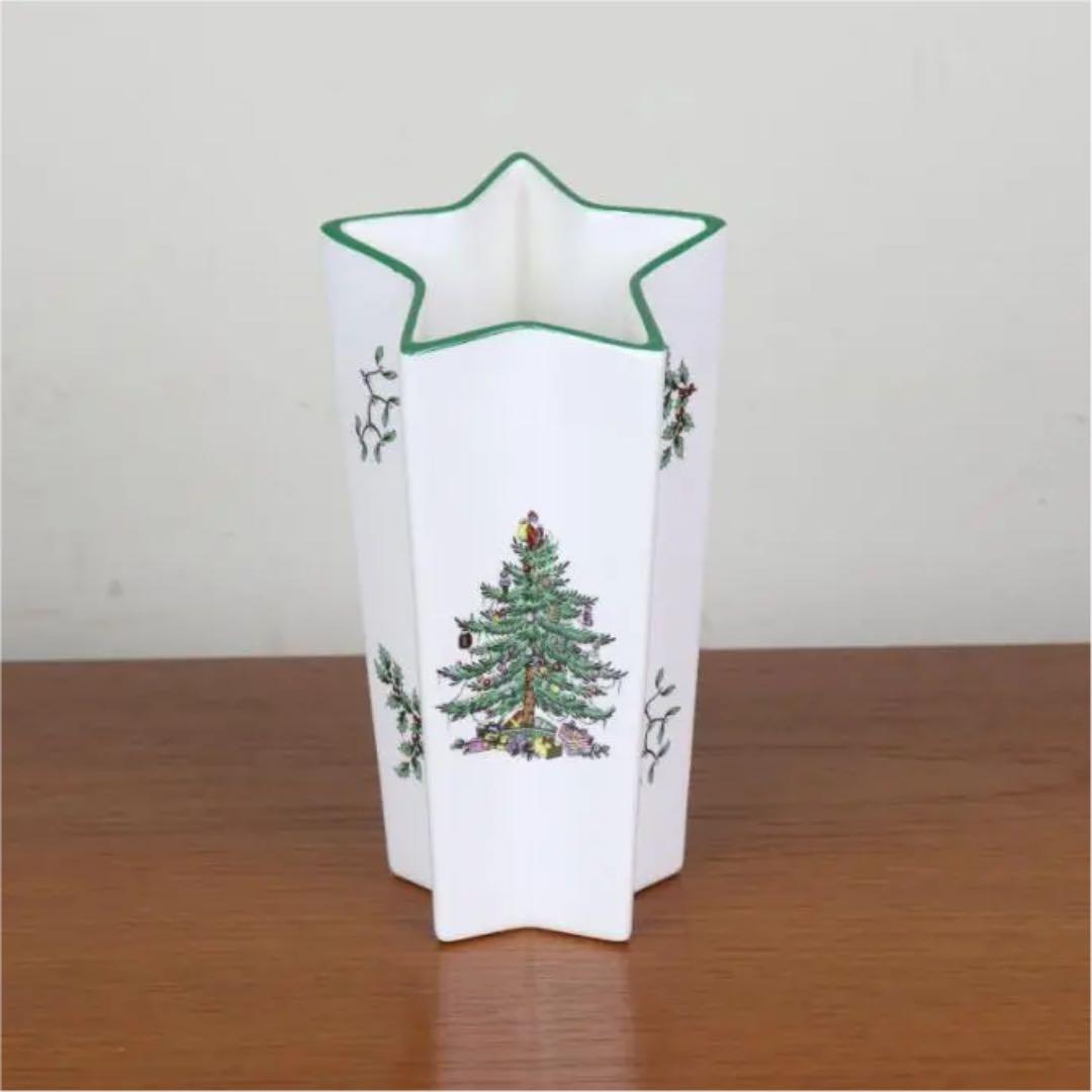 お値下げ　スポード　クリスマスツリー　花瓶　フラワーベース　星型　イギリス