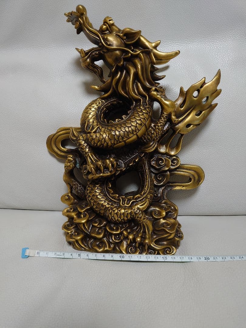 開運 龍神 龍 雲龍 ブロンズ製（真鍮製）置き物