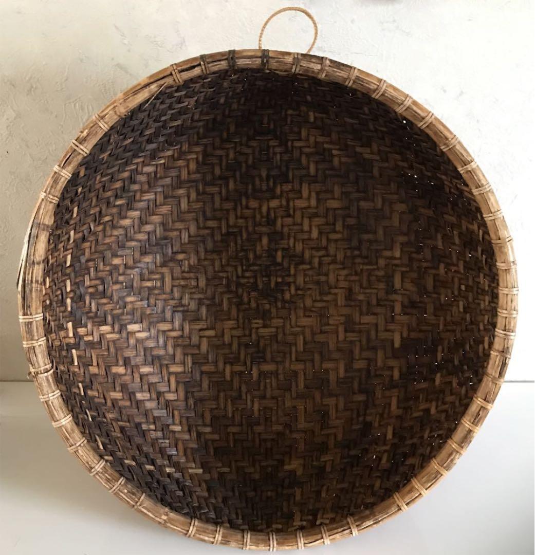 レトロ　かなり大きいカゴ　器　ザル　古道具