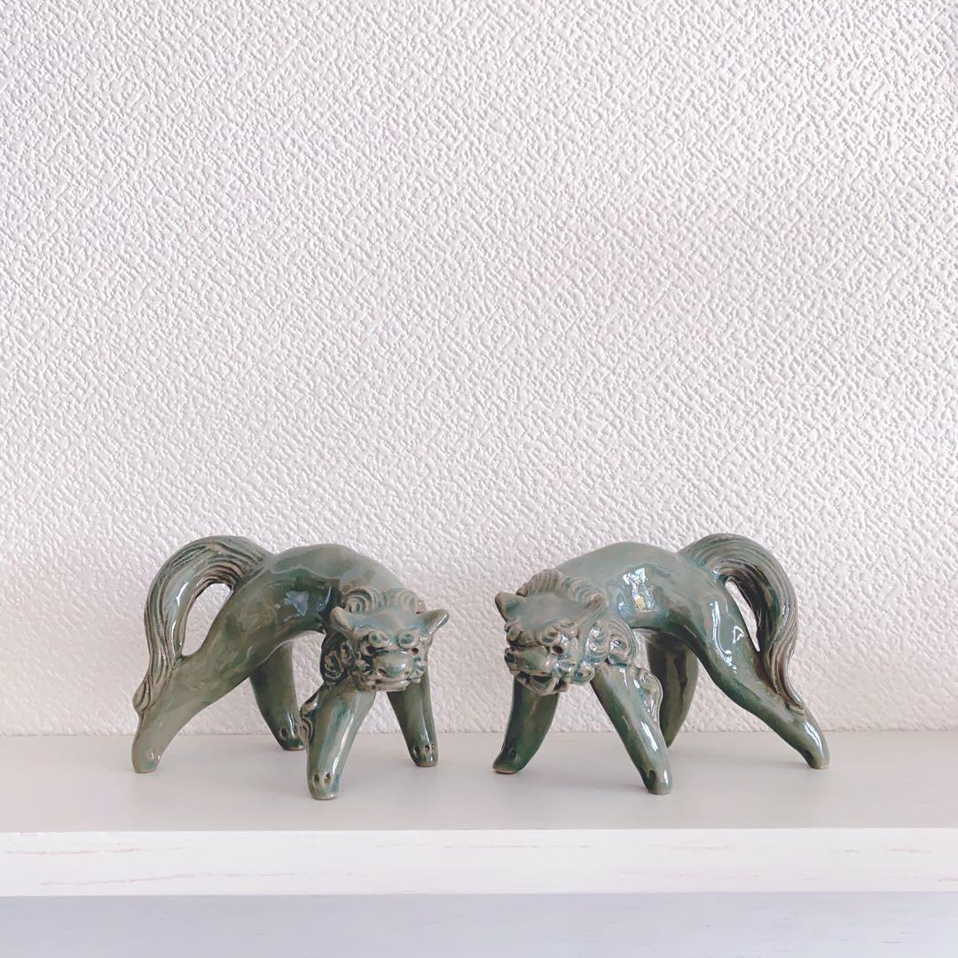 Santa Mama　沖縄育陶園　シーサー　手びねり　手乗り獅子　一点もの