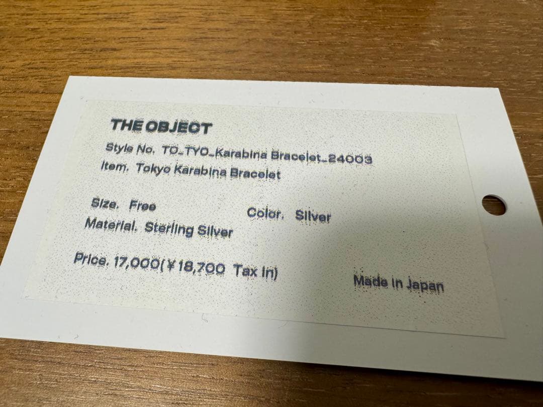 アクセサリー THE OBJECT Tokyo Karabina Bracelet-24003
