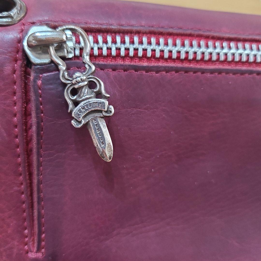 【クロムハーツ】ウェーブウォレット　レッド