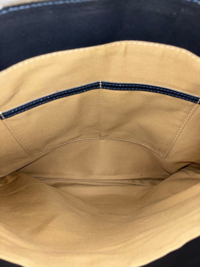 東急ハンズオリジナル　ガッドワーク　レザートート　L　37501　ネイビー