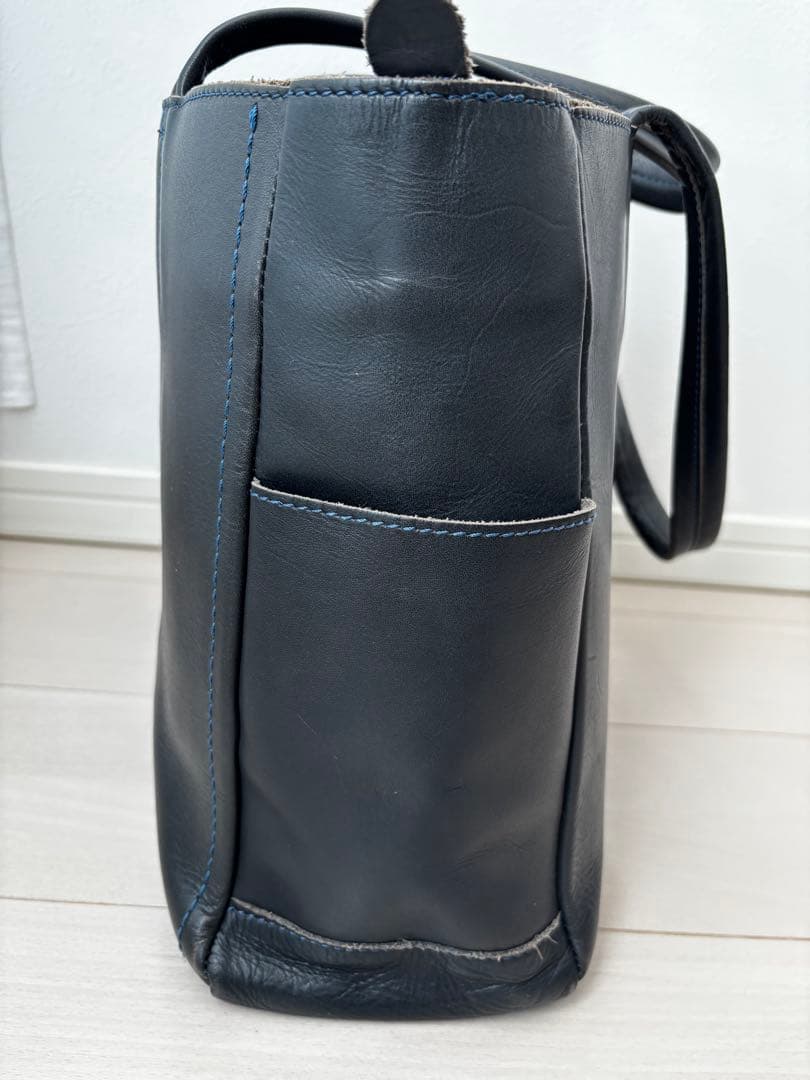 東急ハンズオリジナル　ガッドワーク　レザートート　L　37501　ネイビー