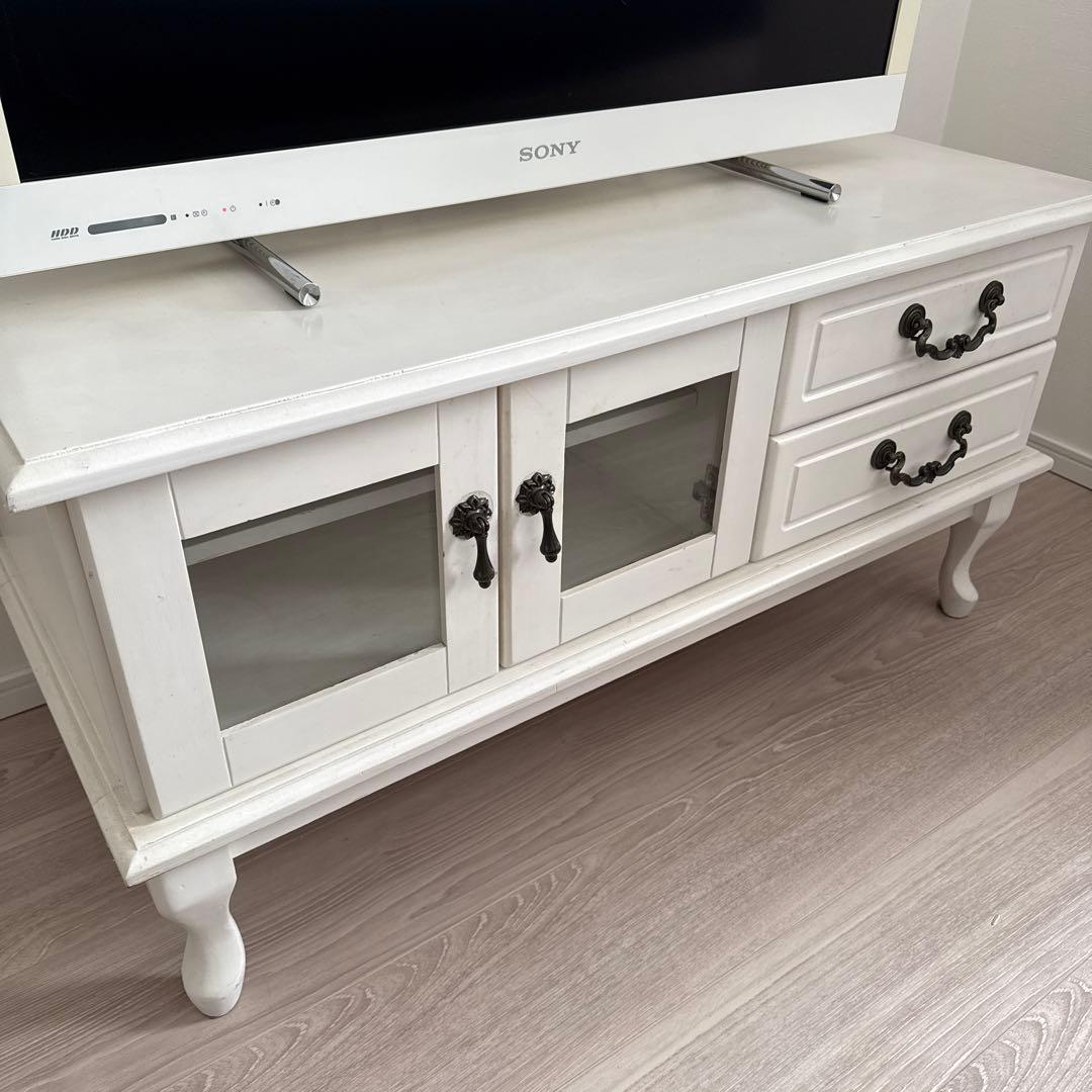 B-COMPANY ホワイト・アンティーク調テレビボード（フレンチカントリー）