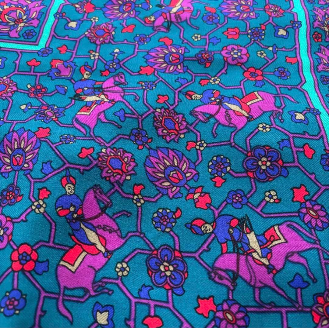 エルメス カレジェアン140 タブリーズ カシミヤ シルク スカーフ ストール