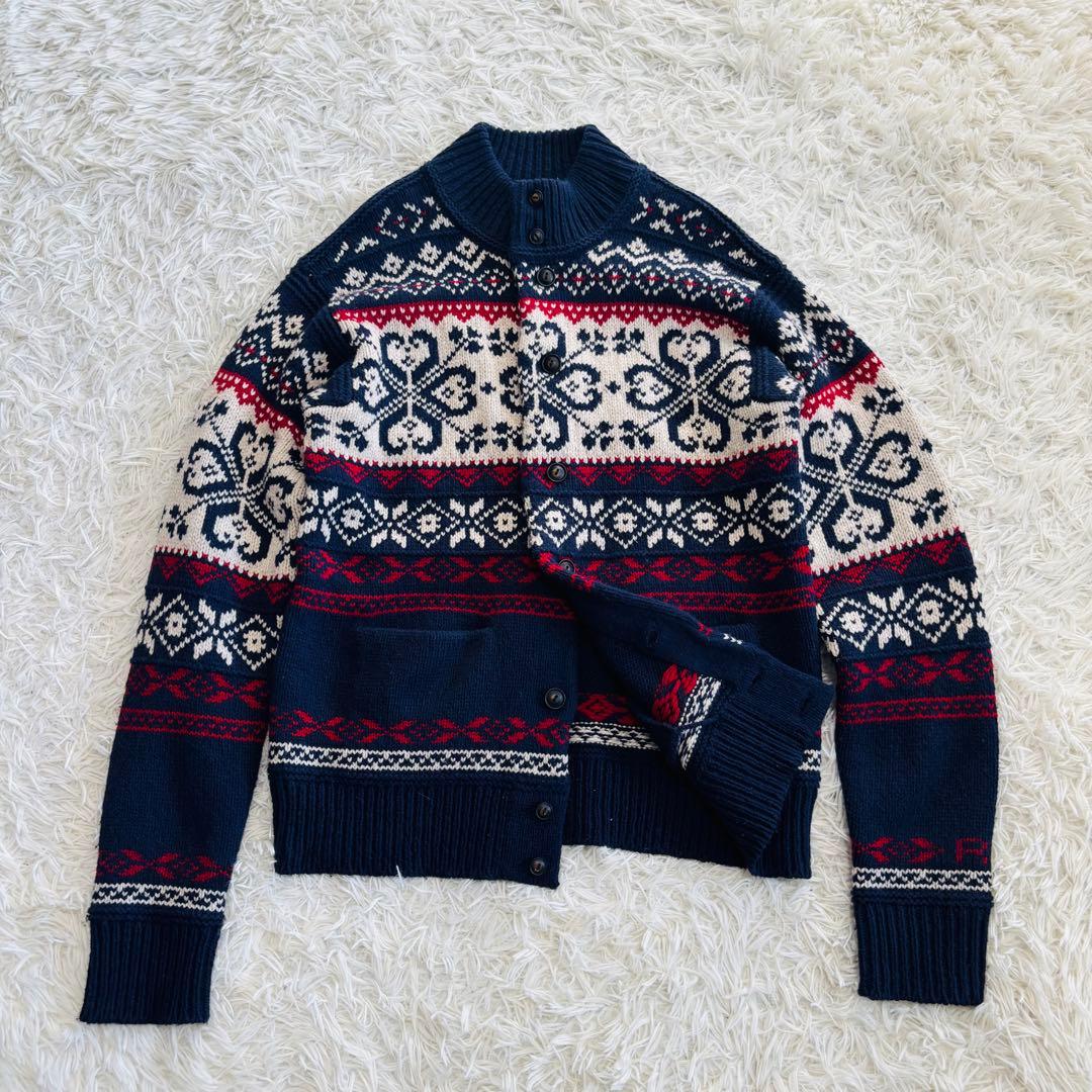 現行◎ ポロラルフローレン ニット カーディガン　スノーフレーク インディアン