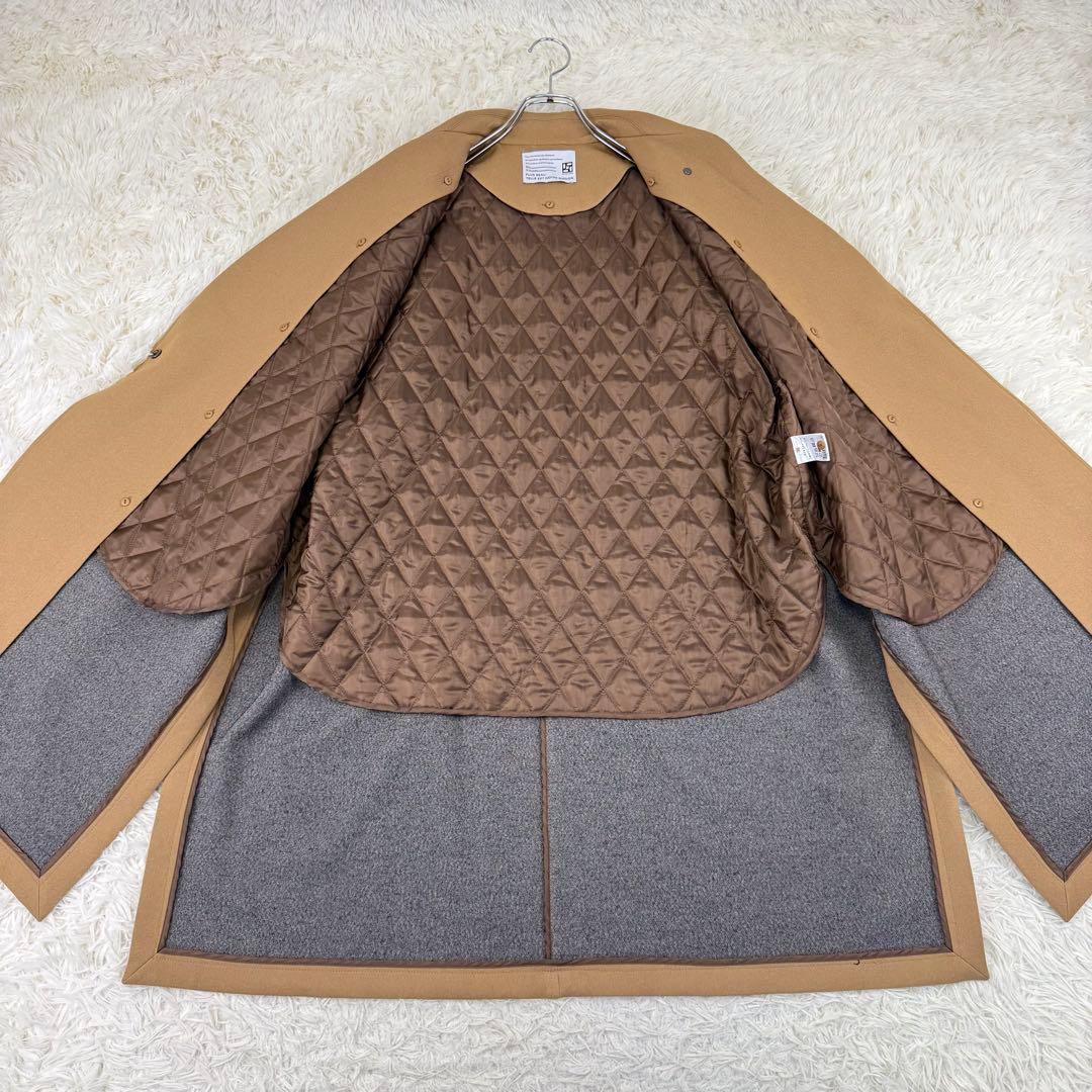 美品 PACCIONE ナノヒーティングトレンチ風コート ライナー付き キャメル