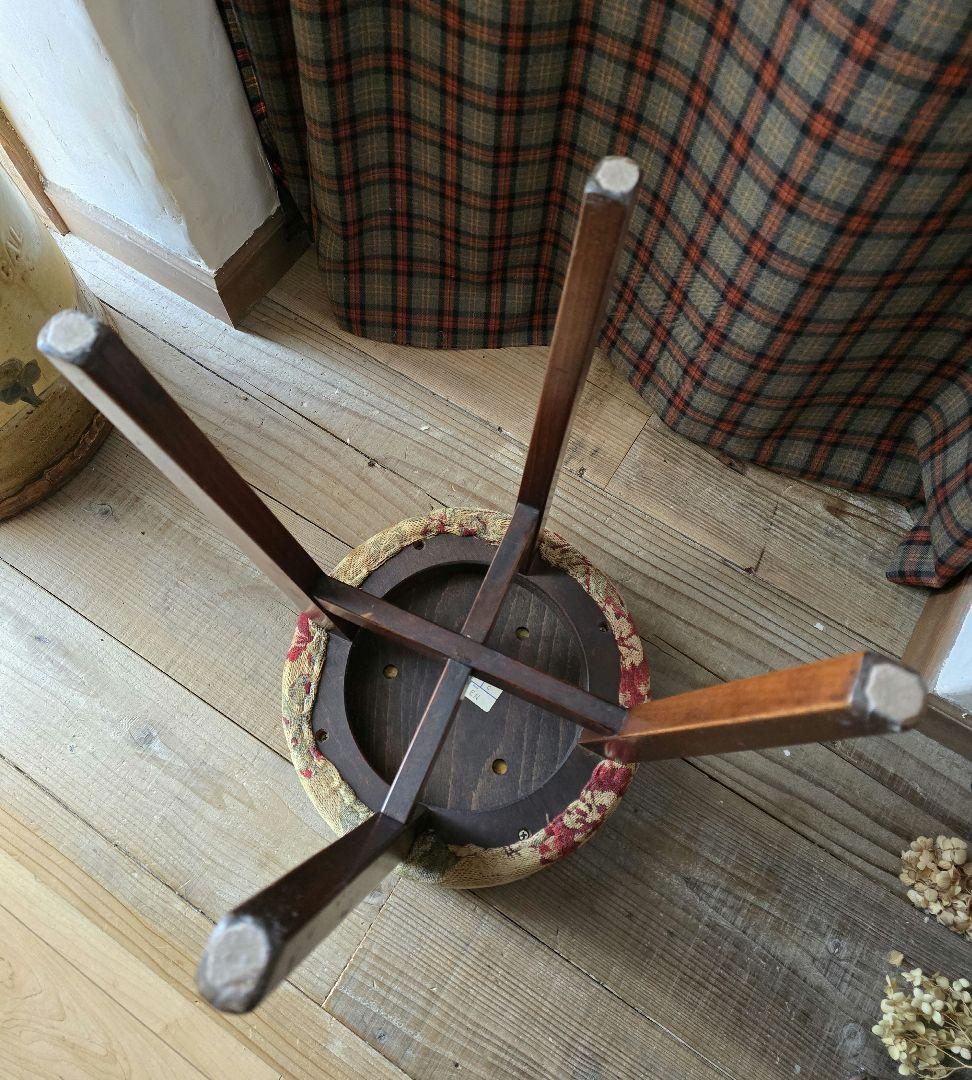 土日値下げ　アンティーク　スツール　ファブリック