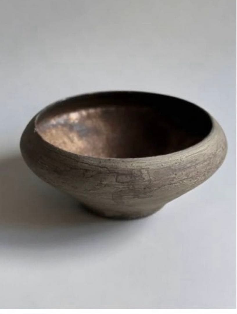 加藤あゐ／花器・水盤(墨流) 未使用