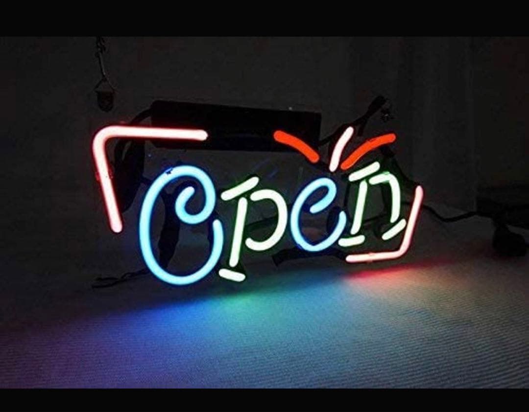 ネオンサイン お洒落でポップなOPEN看板 ネオン管 存在感抜群 オーダーメイド
