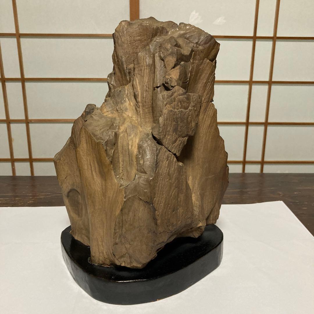珪化木 木化石 古第三記～中生代 化石 奥能登産 形化木 台付 観賞用 オブジェ