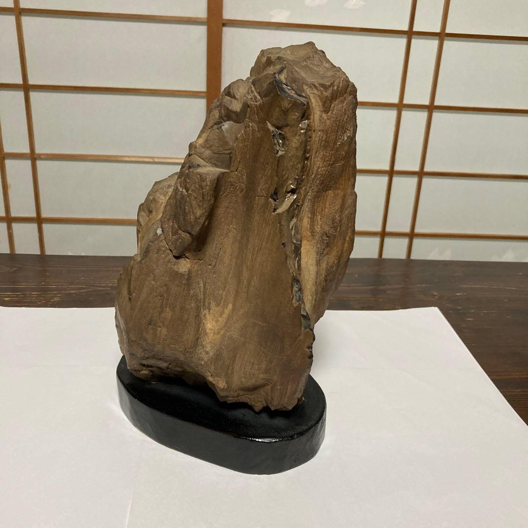 珪化木 木化石 古第三記～中生代 化石 奥能登産 形化木 台付 観賞用 オブジェ