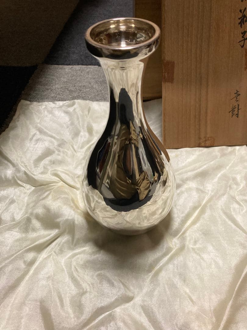 純銀製　瓶子　木箱付き　2個セット　1122g