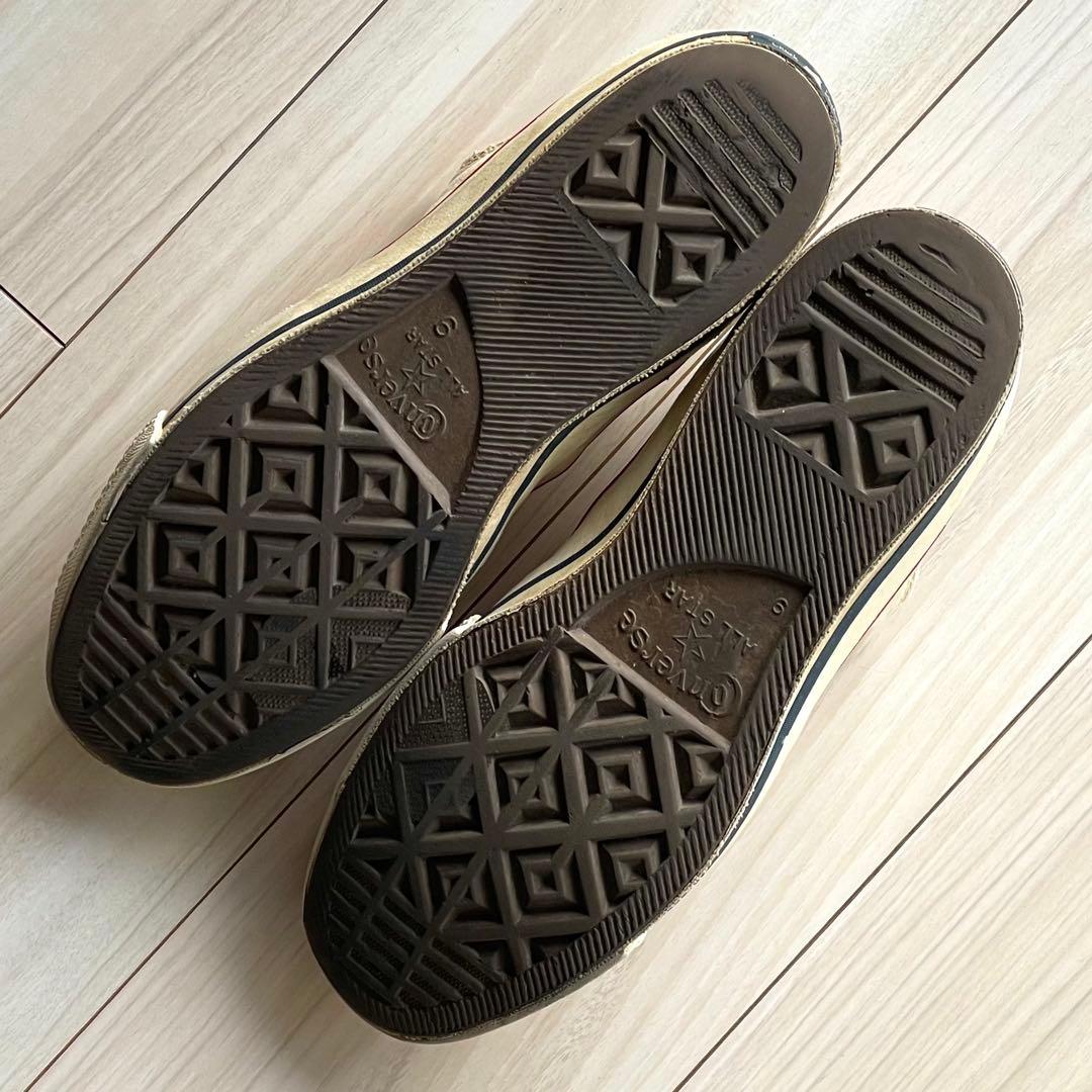 貴重な三ツ星！良い雰囲気！US9！70s コンバース チャックテイラー 生成り