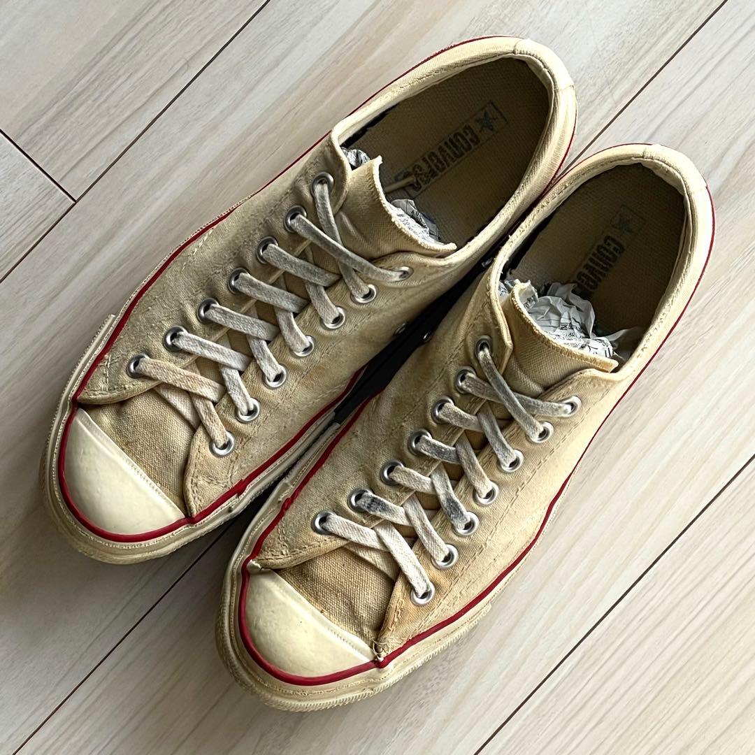 貴重な三ツ星！良い雰囲気！US9！70s コンバース チャックテイラー 生成り