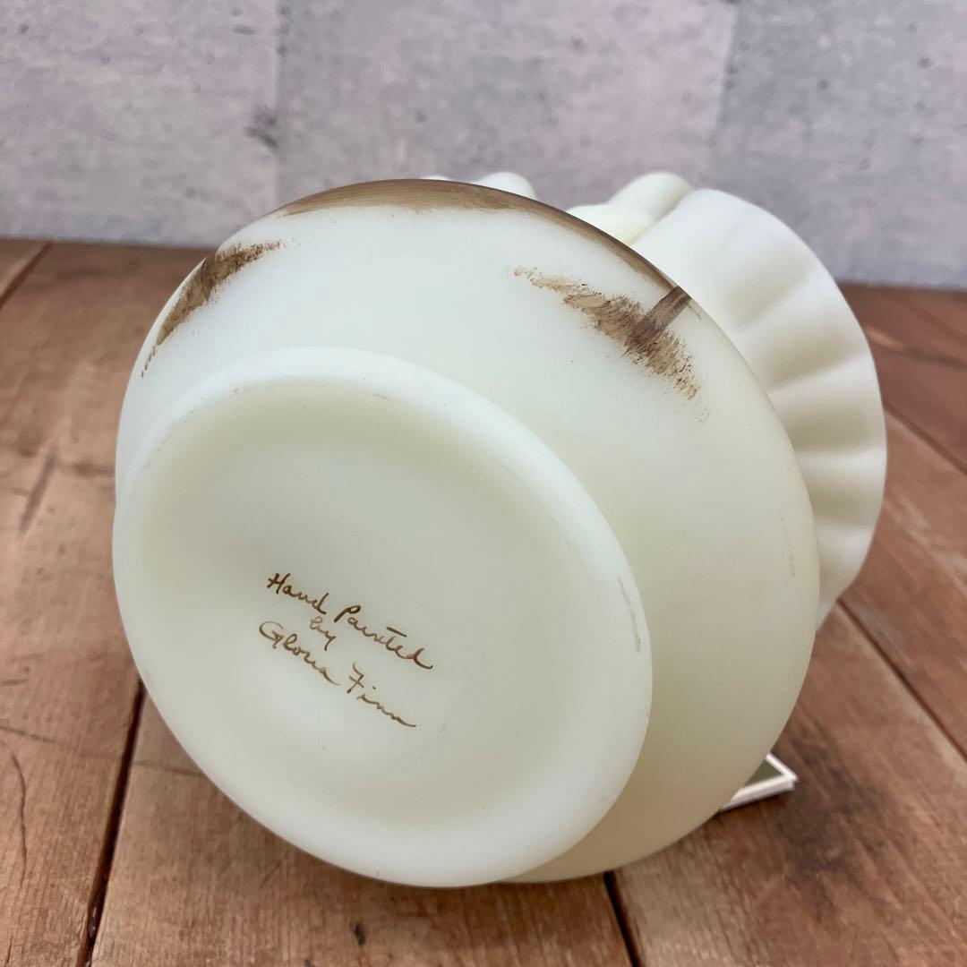 北米 フェントン アートガラス ウランガラス バスケット カゴ 小物入れ 置物