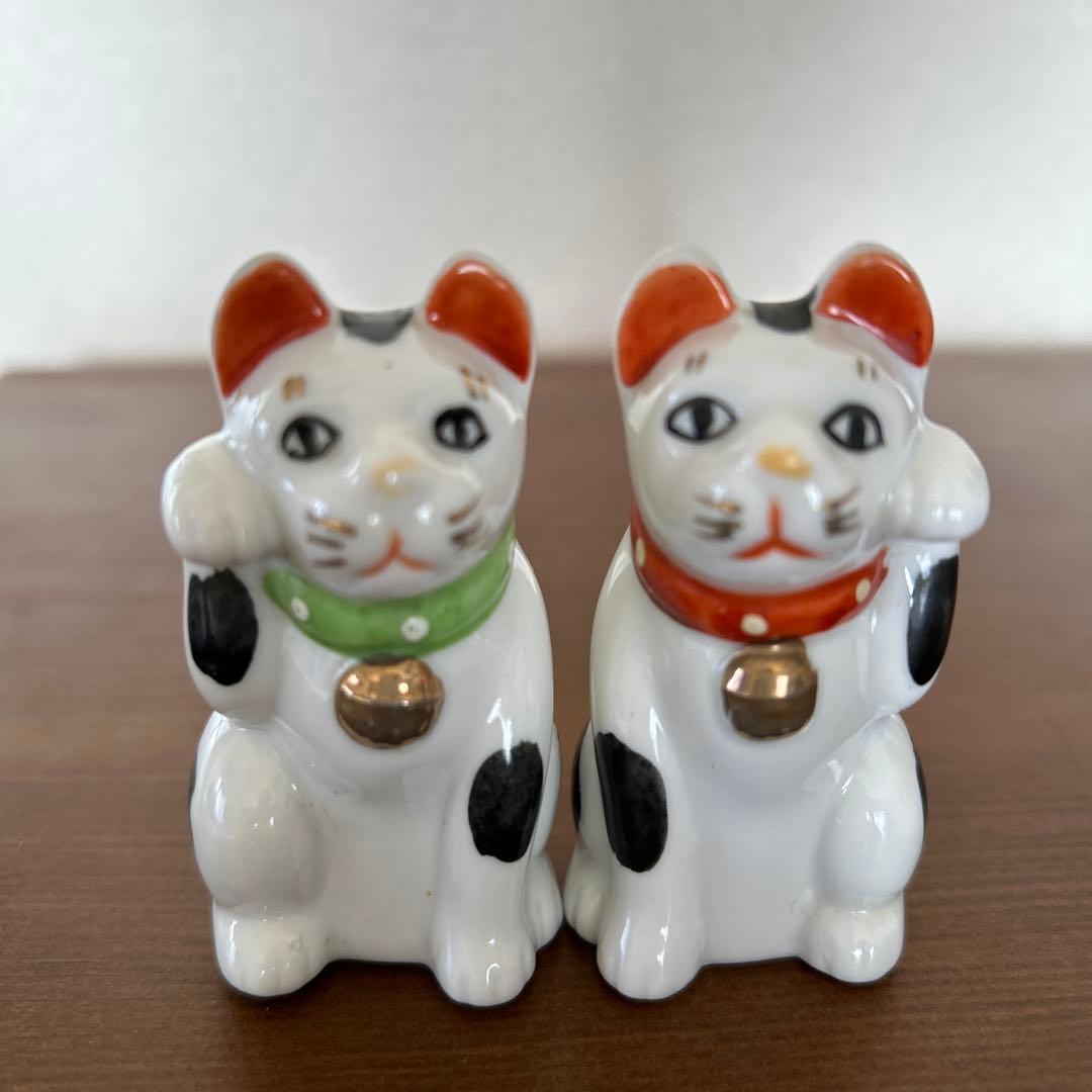 希少　骨董品　小さい招き猫2体