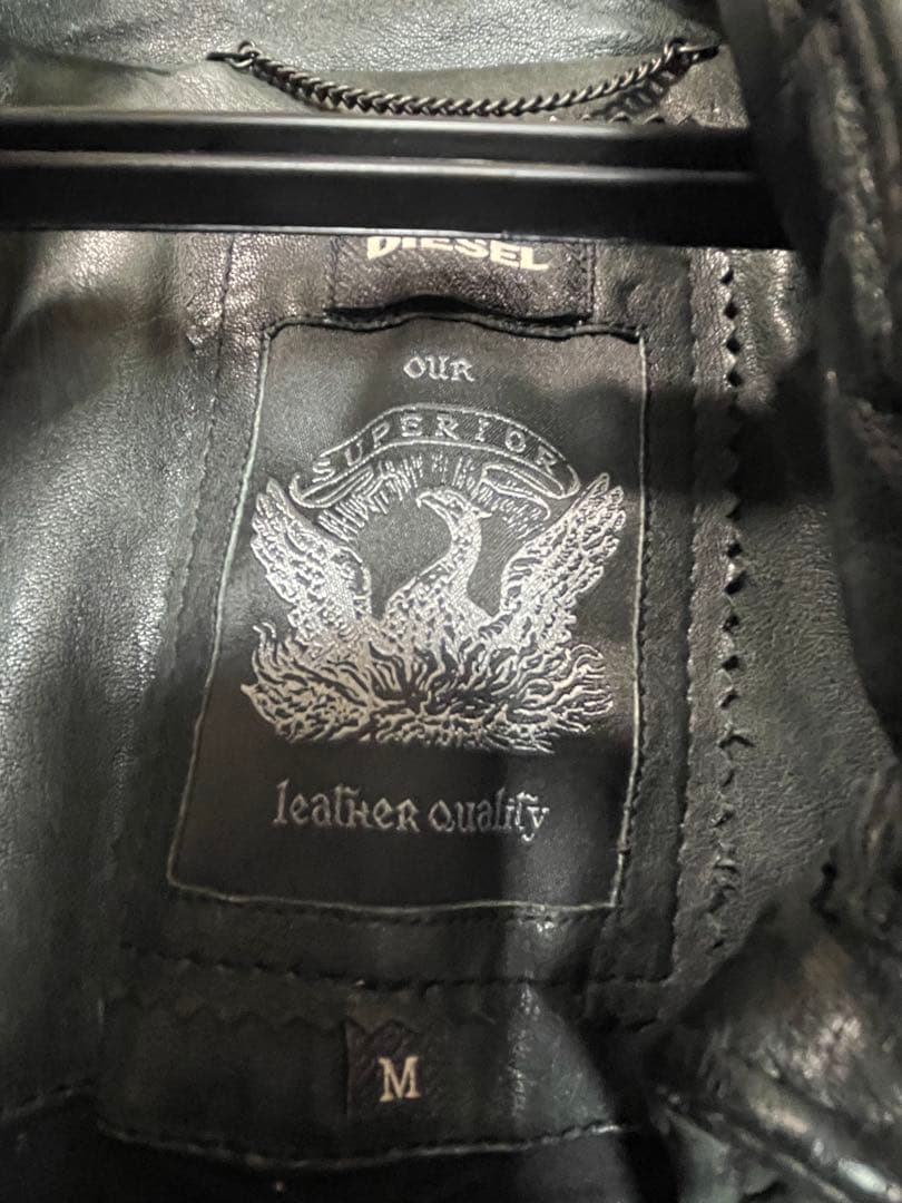 ディーゼル　Diesel シープスキン レザージャケット　黒　メンズ