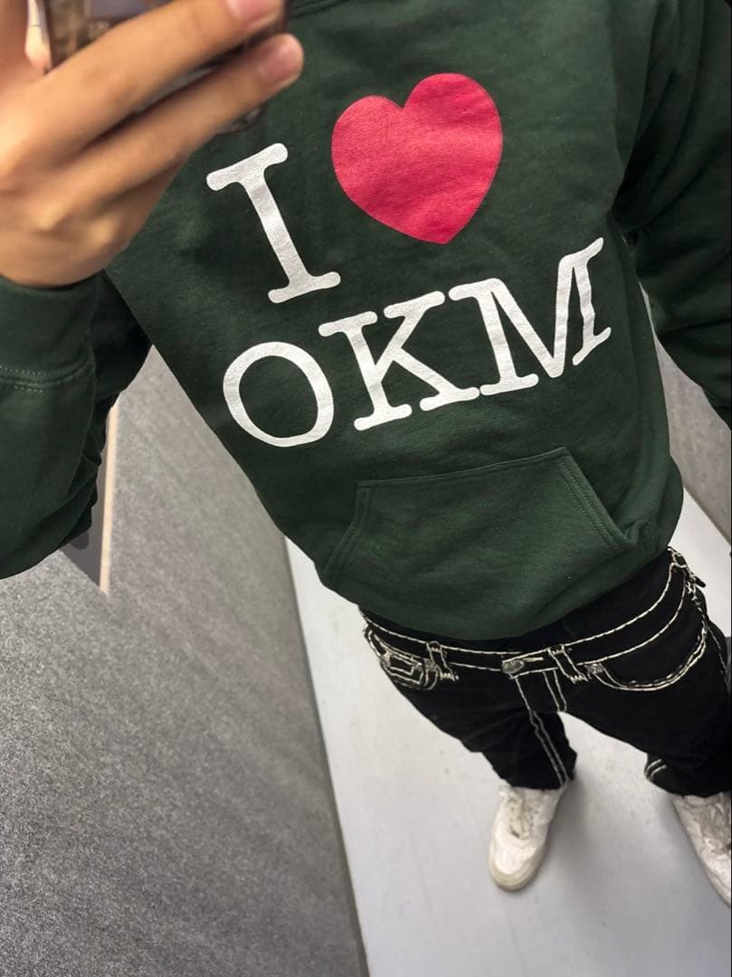 I LOVE OKM パーカー flex wit me yokosquad