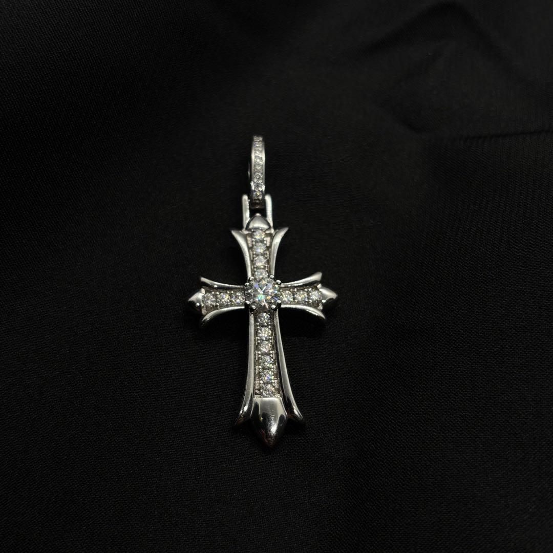 VVS モアサナイト クロスペンダント トップ　silver925 シルバー