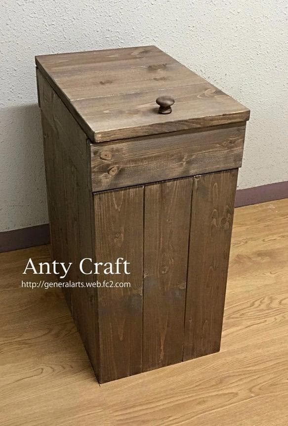 45L対応ゴミ箱 (スリムタイプ) ハンドメイドアンティーク風ダストボックス