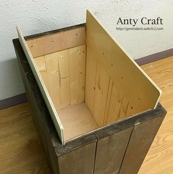 45L対応ゴミ箱 (スリムタイプ) ハンドメイドアンティーク風ダストボックス