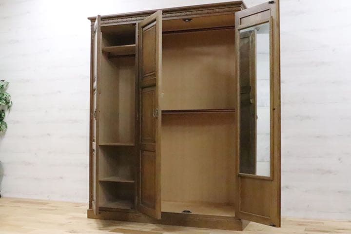 GMET17○ 永田良介商店 希少 最高級 ワードローブ 洋服箪笥 洋タンス 神