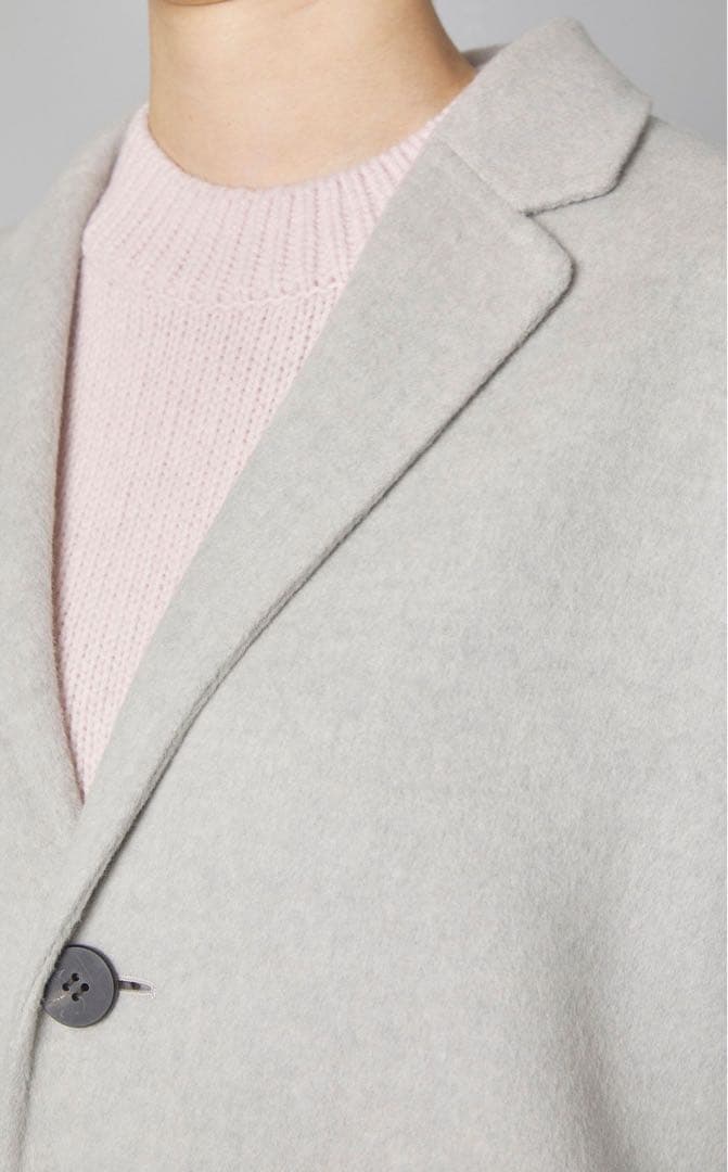 GALERIE VIE ウールダブルフェイスチェスターコート　ライトグレー