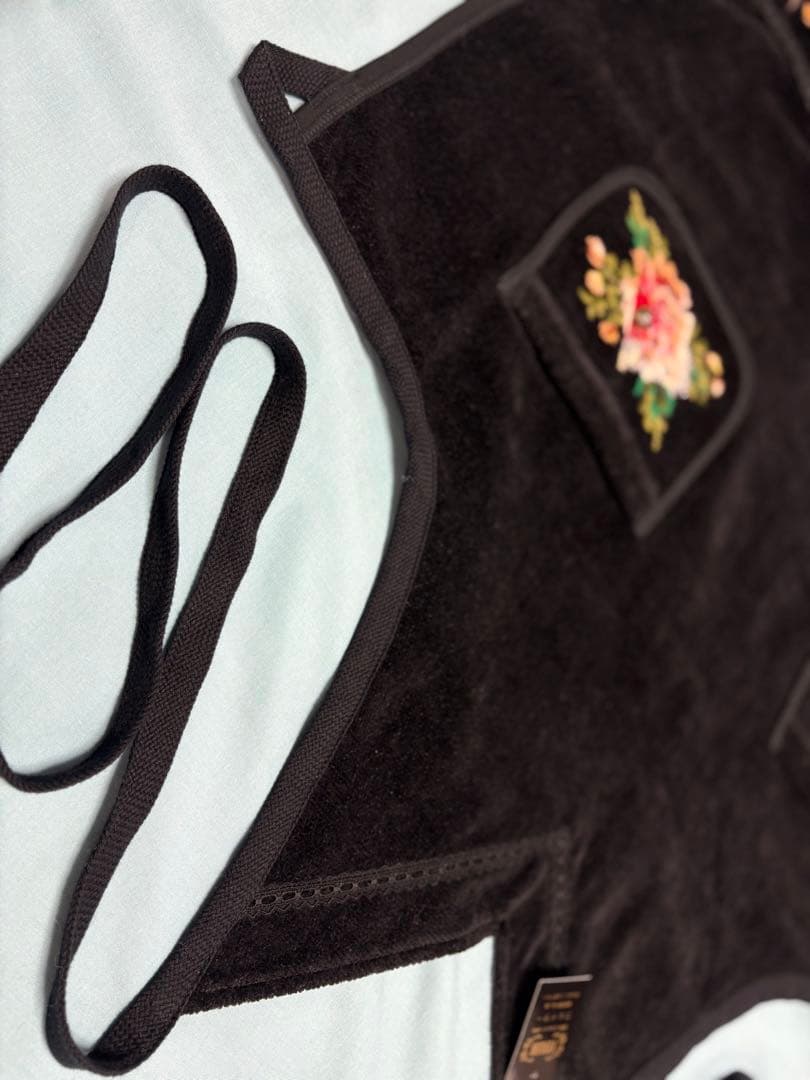 FEILER フェイラー シュニール織 ムーンライトフラワー エプロン ブラック