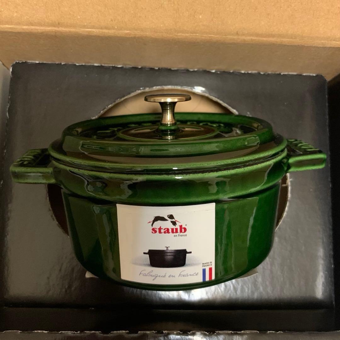 【未使用品】ストウブ ピコココットラウンド 10 バジル 小さい ホーロー鍋