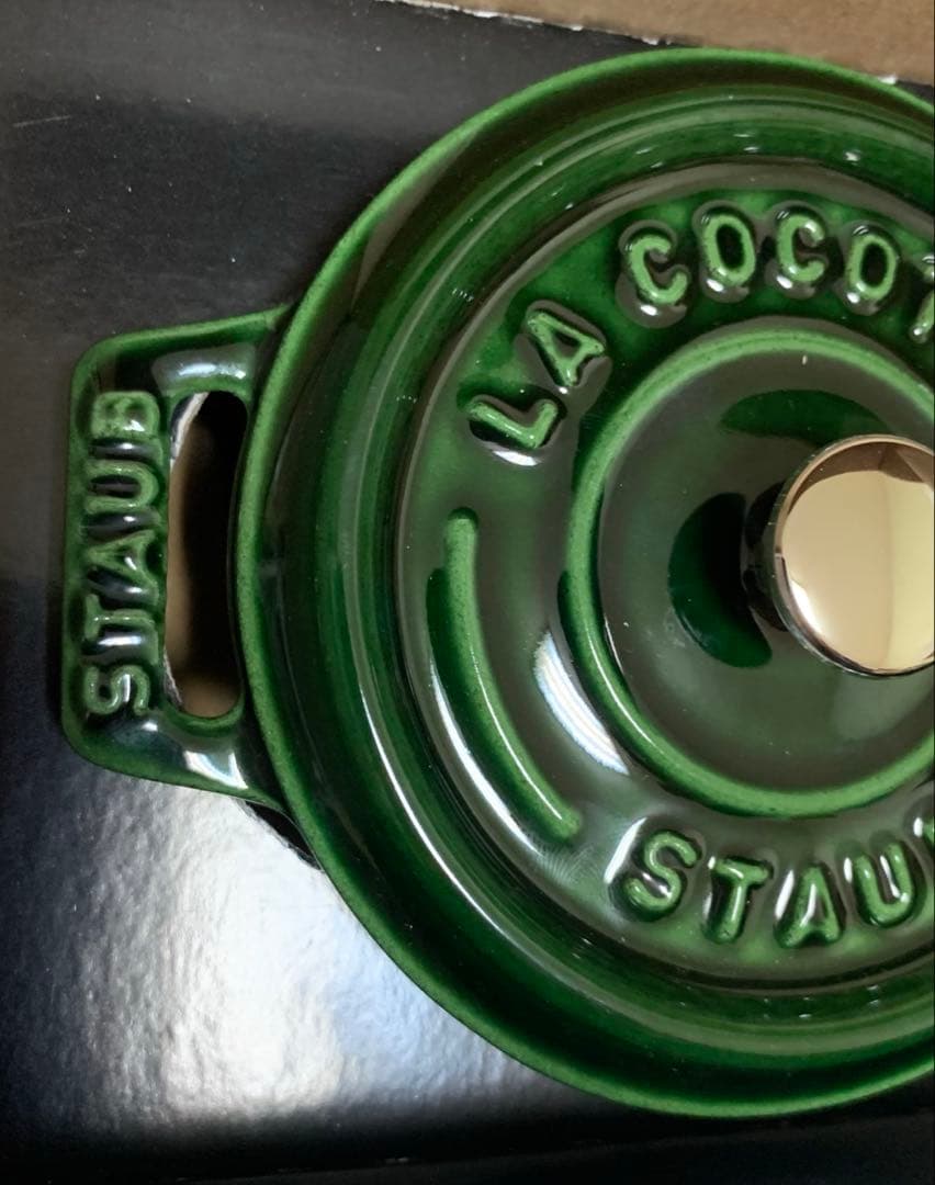 【未使用品】ストウブ ピコココットラウンド 10 バジル 小さい ホーロー鍋