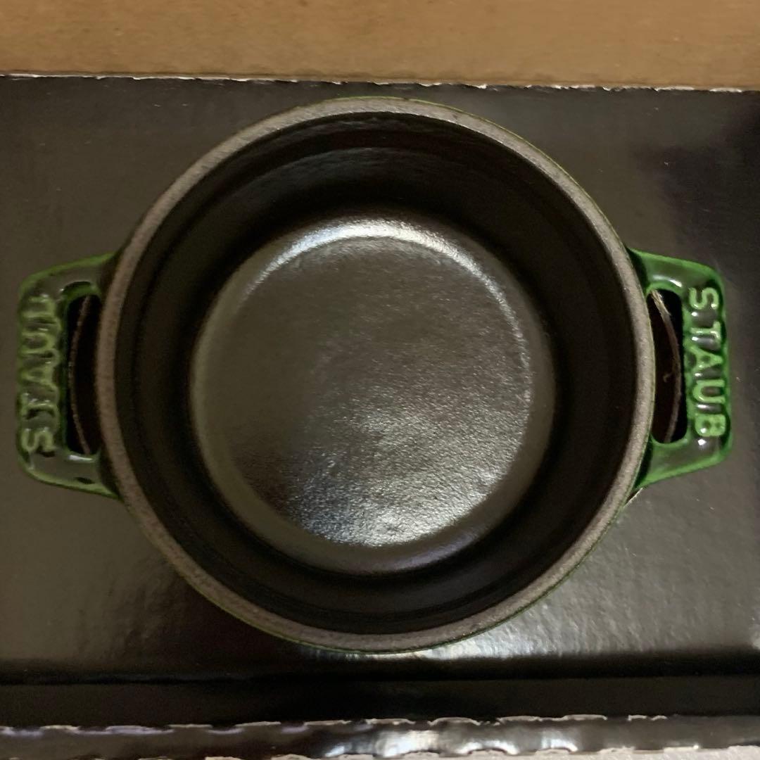 【未使用品】ストウブ ピコココットラウンド 10 バジル 小さい ホーロー鍋