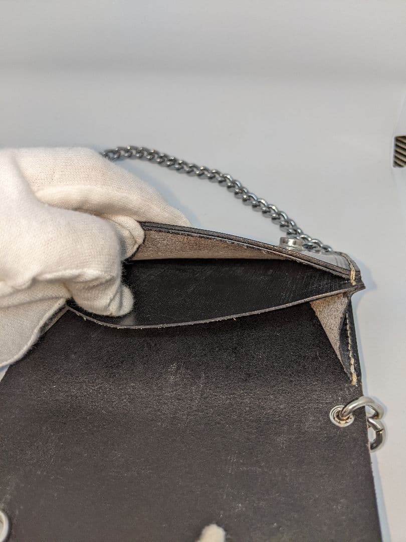 【美品】RED MOON / ブラック レザーウォレット チェーン